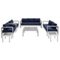 Shore 7 Piece Sunbrella¨ Fabric Outdoor Patio Aluminum Set by Modway