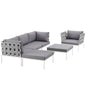 Harmony 6 Piece Outdoor Patio Aluminum Sectional Sofa Set by Modway