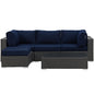 Sojourn 5 Piece Outdoor Patio Sunbrella¨ Sectional Set by Modway