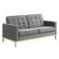 Loft Gold Stainless Steel Leg Performance Velvet Loveseat by Modway