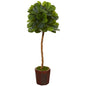 64" Fiddle Leaf Artificial Tree in Decorative Planter (Real Touch)