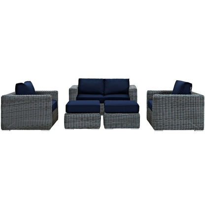 Summon 5 Piece Outdoor Patio Sunbrella¨ Sectional Set by Modway