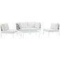 Harmony 5 Piece Outdoor Patio Aluminum Sectional Sofa Set by Modway