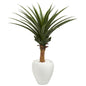 Agave Artificial Plant in White Planter