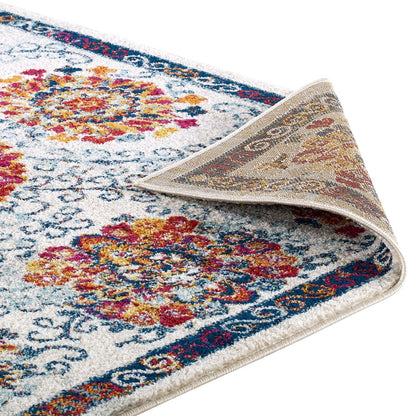 Entourage Kensie Distressed Floral Moroccan Trellis 8x10 Area Rug by Modway