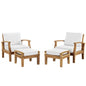 Marina 4 Piece Outdoor Patio Teak Set by Modway