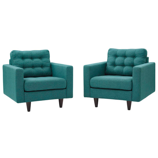 Empress Upholstered Fabric Armchair Set of 2 by Modway
