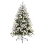 5' Flocked South Carolina Spruce Artificial Christmas Tree w300 Clear Lights