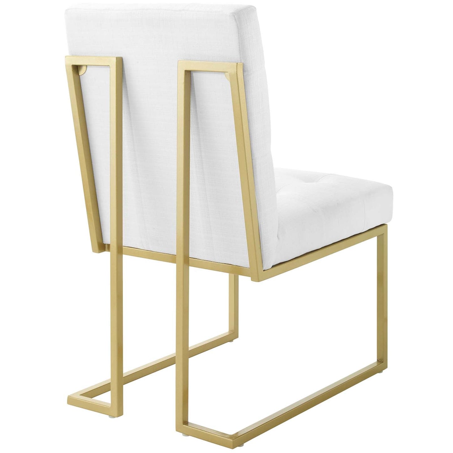 Privy Gold Stainless Steel Upholstered Fabric Dining Accent Chair Set of 2 by Modway