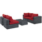 Summon 5 Piece Outdoor Patio Sunbrella¨ Sectional Set by Modway