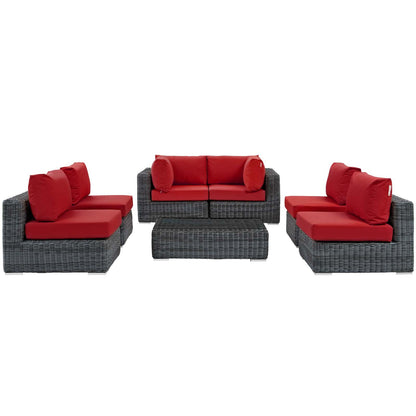 Summon 7 Piece Outdoor Patio Sunbrella¨ Sectional Set by Modway