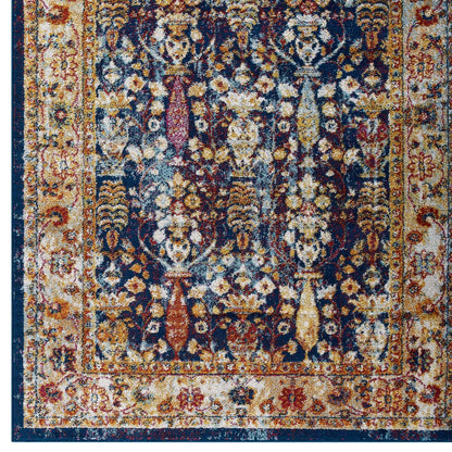 Entourage Jessa Distressed Vintage Floral Lattice 5x8 Area Rug by Modway