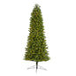 8' Slim Virginia Spruce Artificial Christmas Tree w 600 Warm White LED Lights