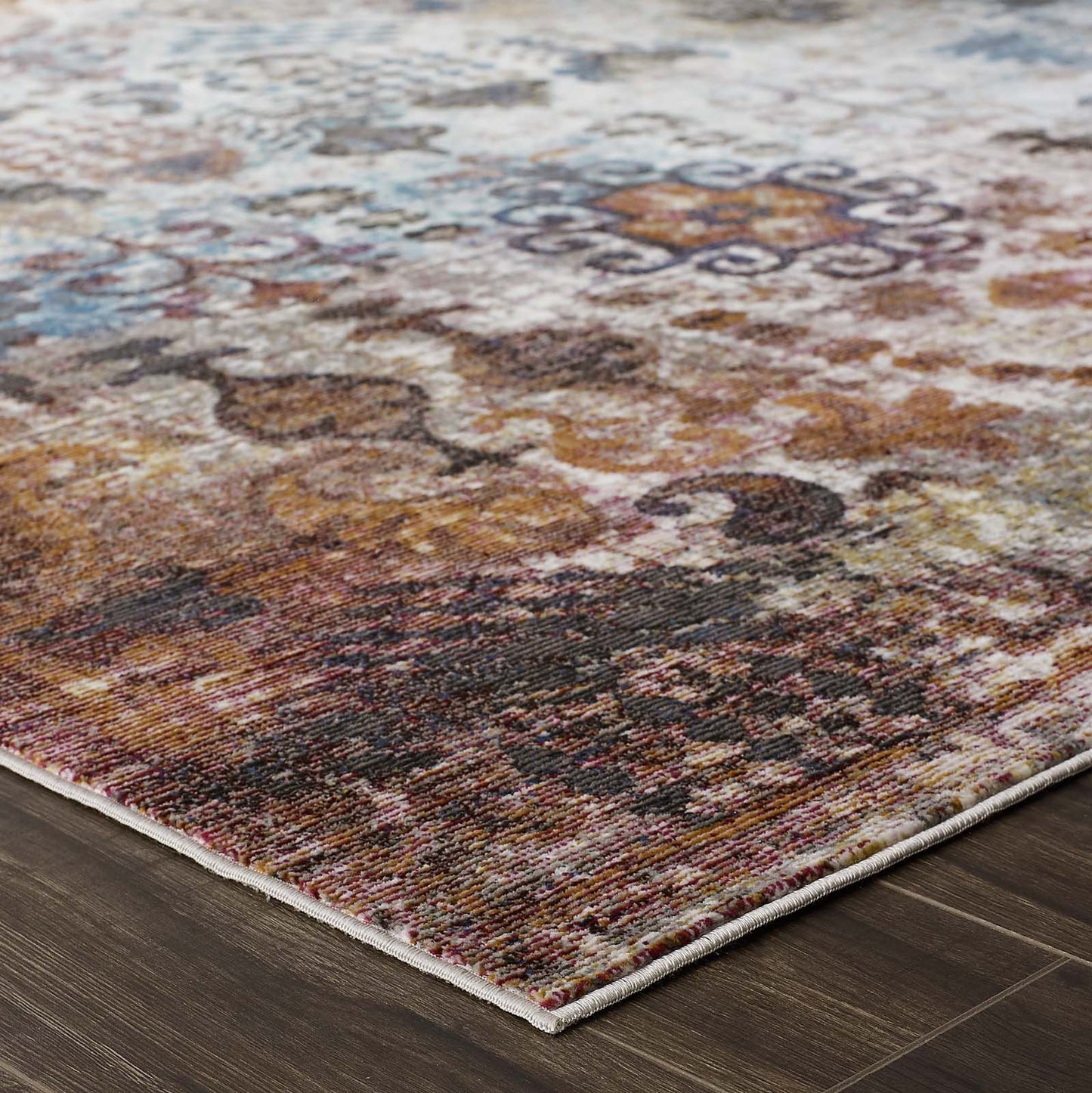 Success Tahira Transitional Distressed Vintage Floral Moroccan Trellis 4x6 Area Rug by Modway