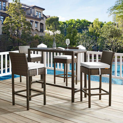 Conduit Outdoor Patio Wicker Rattan Bar Stool Set of 4 by Modway