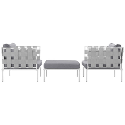 Harmony 3 Piece Outdoor Patio Aluminum Sectional Sofa Set by Modway