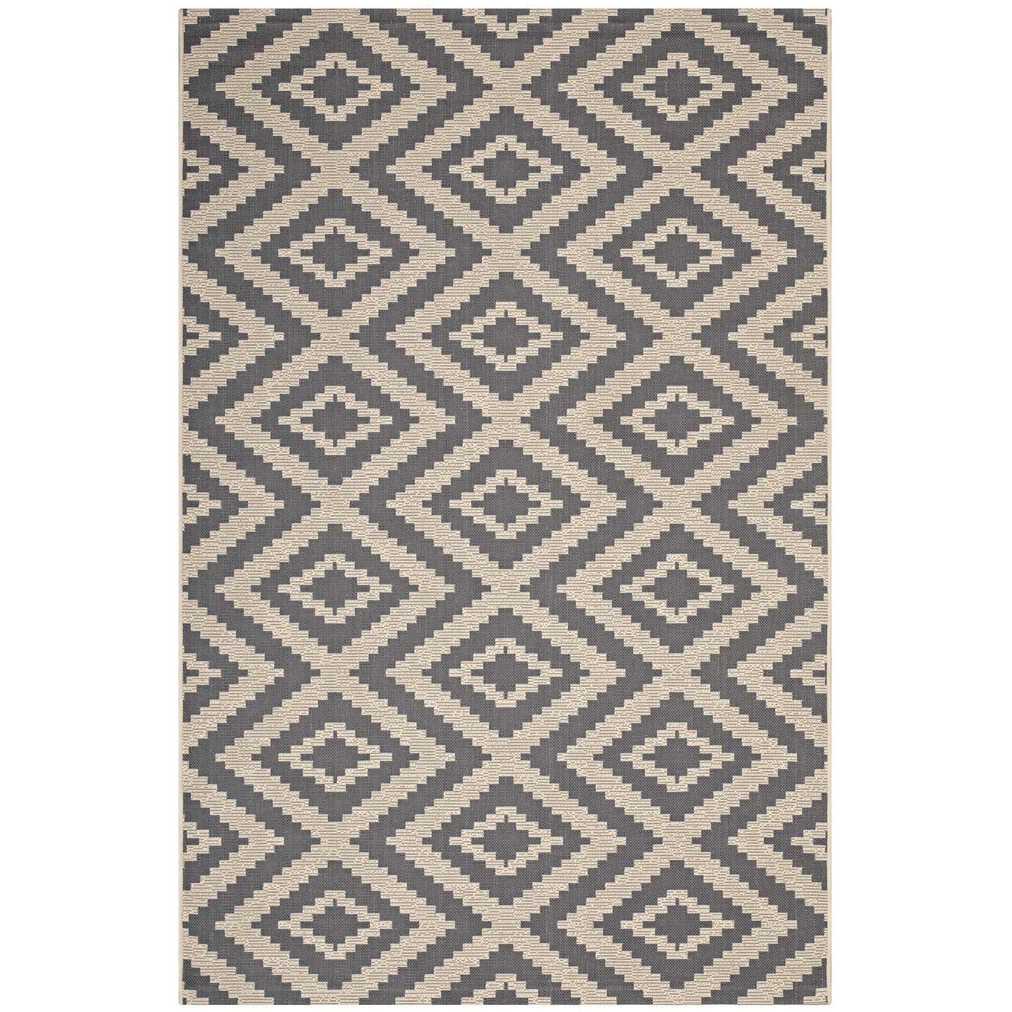 Jagged Geometric Diamond Trellis Indoor and Outdoor 8x10 Area Rug by Modway
