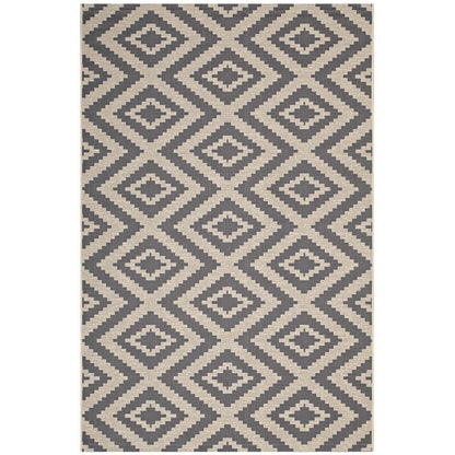 Jagged Geometric Diamond Trellis Indoor and Outdoor 8x10 Area Rug by Modway