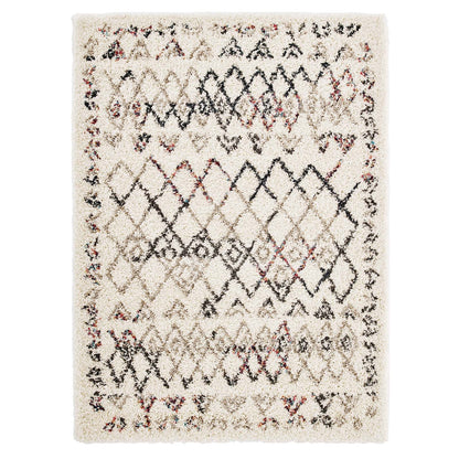 Skadi Rainbow Diamond Shag Area Rug in Multicolor