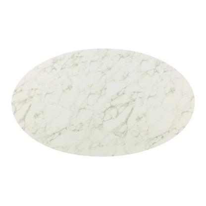 Lippa 60" Oval Faux Marble Dining Table by Modway