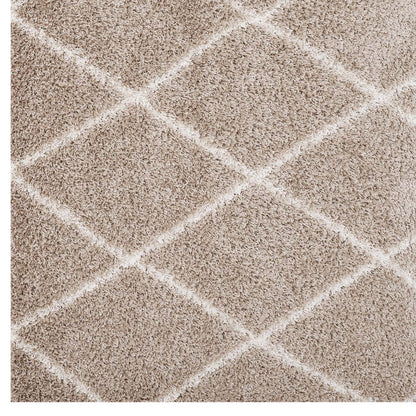 Toryn Diamond Lattice 5x8 Shag Area Rug by Modway
