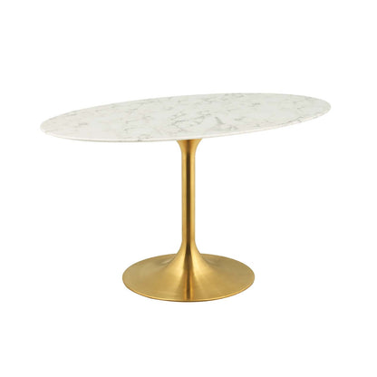 Lippa 54" Oval Faux Marble Dining Table by Modway