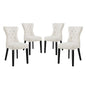 Silhouette Upholstered Fabric Dining Side Chairs Set of 4 by Modway
