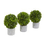9"  Boxwood Artificial Mini Topiary (Set of 3)
