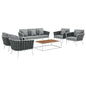 Stance 6 Piece Outdoor Patio Aluminum Sectional Sofa Set by Modway
