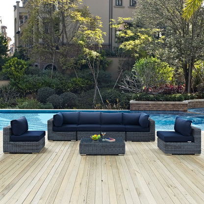 Summon 7 Piece Outdoor Patio Sunbrella¨ Sectional Set by Modway
