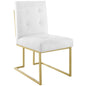 Privy Gold Stainless Steel Upholstered Fabric Dining Accent Chair by Modway