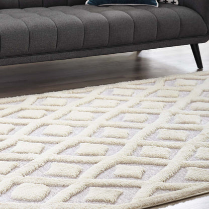 Whimsical Morsel Abstract Diamond Lattice Shag 5x8 Area Rug by Modway