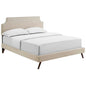 Corene Fabric Queen Platform Bed with Round Splayed Legs by Modway