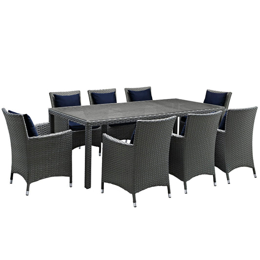 Sojourn 9 Piece Outdoor Patio Sunbrella¨ Dining Set by Modway