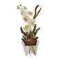Phalaenopsis Orchid & Succulent Artificial Arrangement in Chair Planter