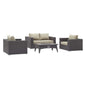 Convene 4 Piece Set Outdoor Patio with Fire Pit by Modway