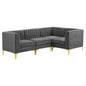 Triumph 4-Piece Channel Tufted Performance Velvet Sectional Sofa by Modway