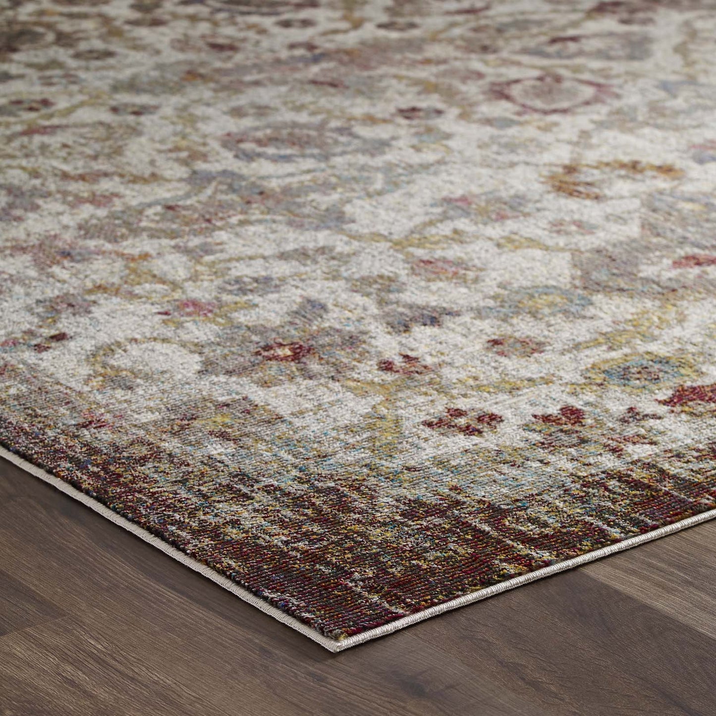 Success Kaede Distressed Vintage Floral Moroccan Trellis 8x10 Area Rug by Modway