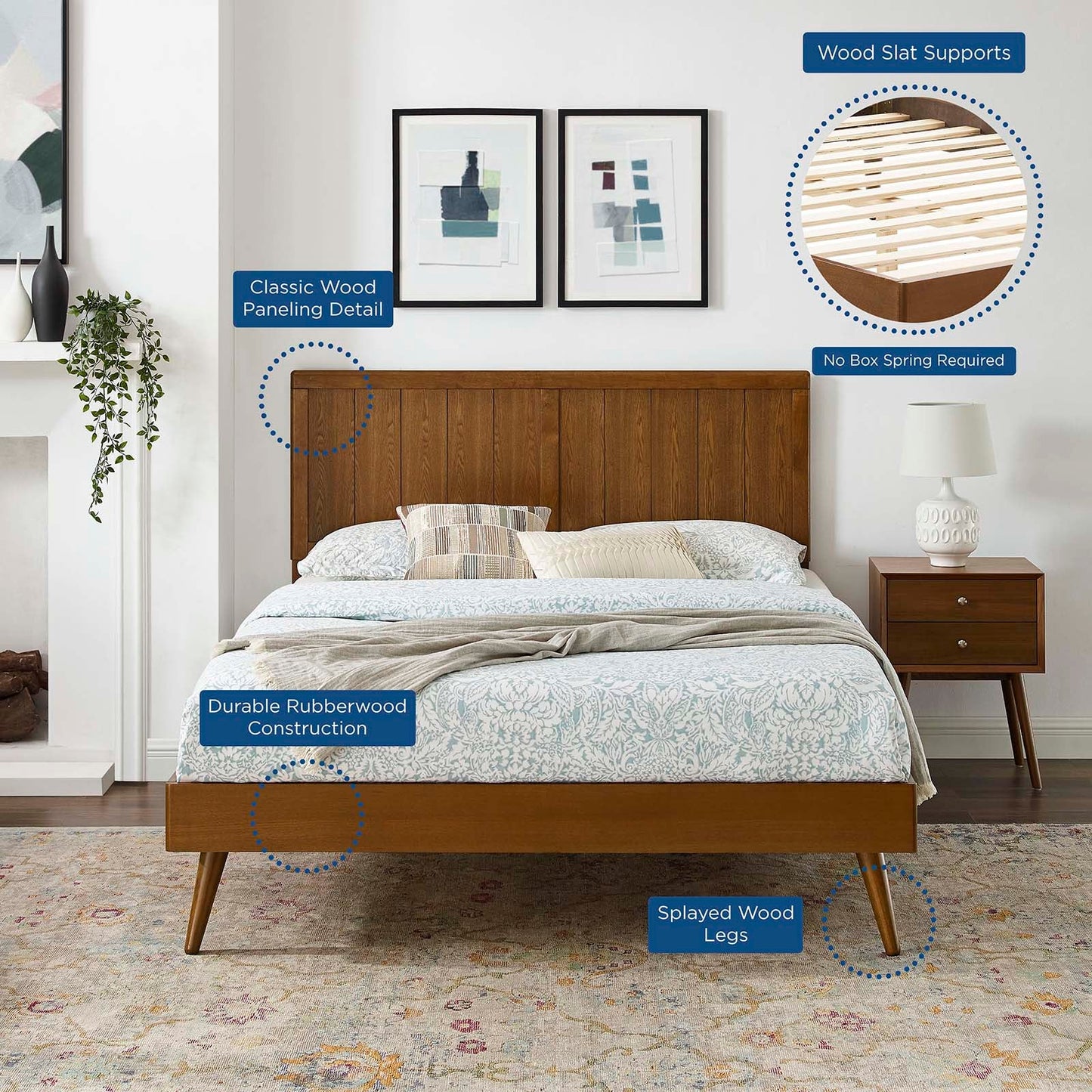 Alana Wood Twin Platform Bed With Splayed Legs by Modway