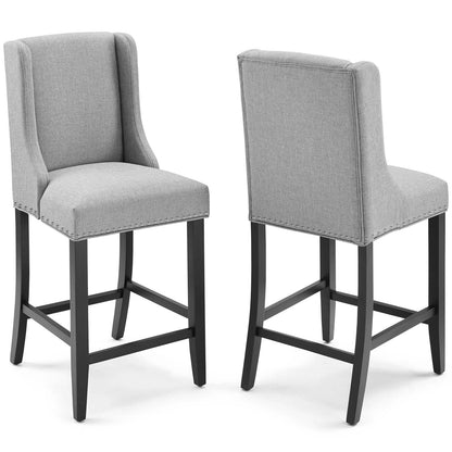 Baron Upholstered Fabric Counter Stool Set of 2 by Modway