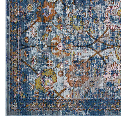 Minu Distressed Floral Lattice 8x10 Area Rug by Modway