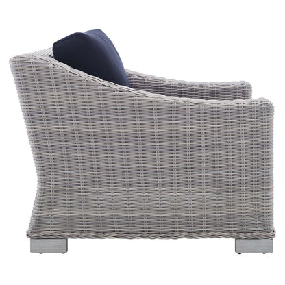 Conway 2-Piece Sunbrella¨ Outdoor Patio Wicker Rattan Armchair and Ottoman Set by Modway