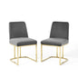 Amplify Sled Base Performance Velvet Dining Chairs Set of 2 by Modway