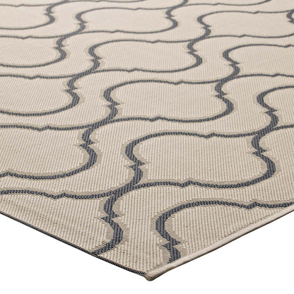 Linza Wave Abstract Trellis Indoor and Outdoor 5x8 Area Rug by Modway