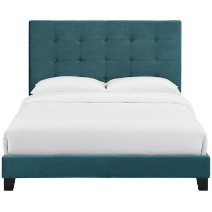 Melanie Tufted Button Upholstered Performance Velvet Full Platform Bed by Modway