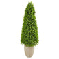 52" Eucalyptus Topiary Artificial Tree in Sand Colored Planter