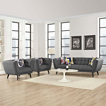 Bestow 3 Piece Upholstered Fabric Sofa and Armchair Set by Modway