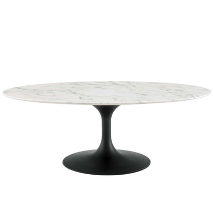 Lippa 48" Oval Faux Marble Coffee Table by Modway