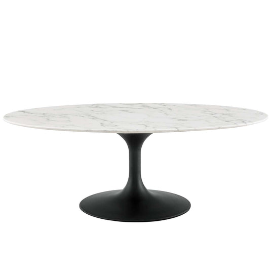 Lippa 48" Oval Faux Marble Coffee Table by Modway
