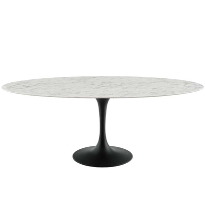 Lippa 78" Oval Faux Marble Dining Table by Modway